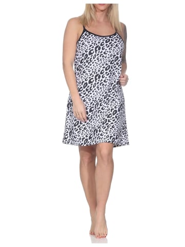 NORMANN Spaghetti Nachthemd Animal Print  125 215 444 in dunkelgrau