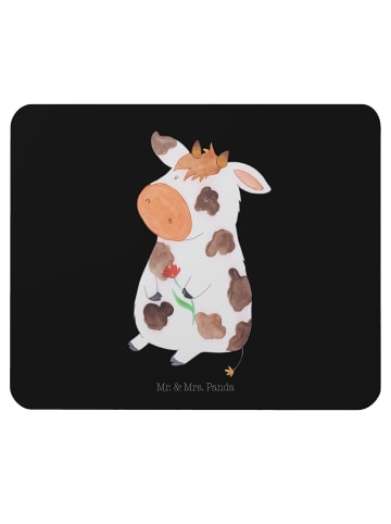 Mr. & Mrs. Panda Mousepad Kuh ohne Spruch in Schwarz