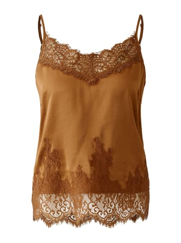 Oui Spitzentop in deep chestnut