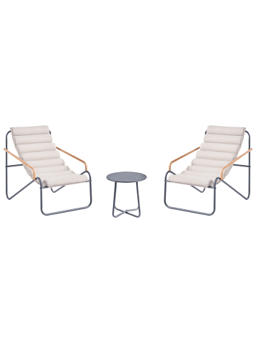 Beliani 3-tlg Lounge Set PASTO in Grau/Beige