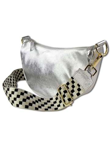 Toscanto Leder Umhängetasche, Citytasche Toscanto Tasche silber ca. 33cm