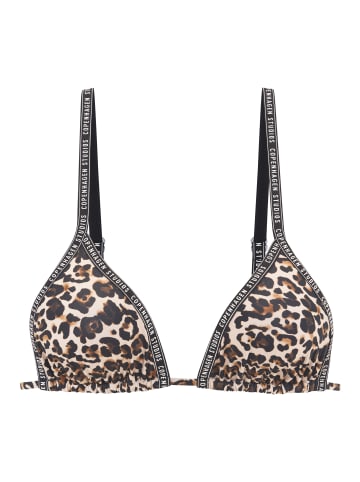 Copenhagen Studios Triangel-Bikini-Top in braun-bedruckt