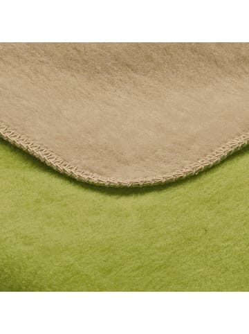 Erwin Müller Baumwollmischung Wohndecke 2er-Pack Matera in grün/sand