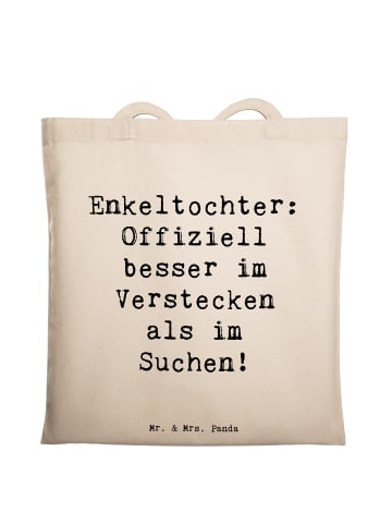 Mr. & Mrs. Panda Tragetasche Enkeltochter Verstecken mit Spruch in Creme