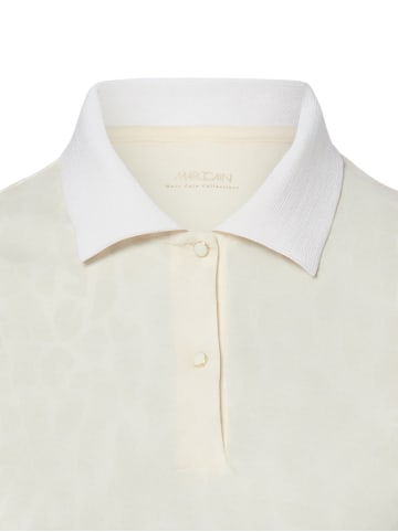 MARC CAIN COLLECTIONS Poloshirt in beige weiß - 0001