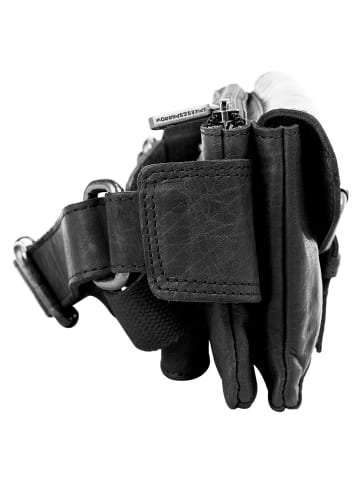 SPIKES & SPARROW Gürteltasche echt Leder in schwarz