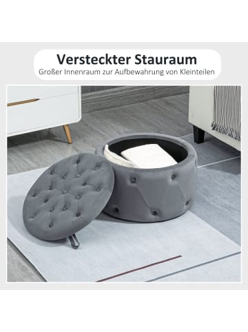 HOMCOM Ottomane-60L x 60B x 40H cm-Grau
