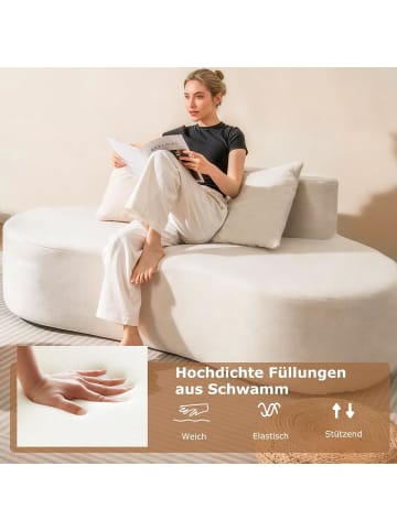 COSTWAY Sofa für 3 Sitzer Schlafsofa 199 cm in Beige