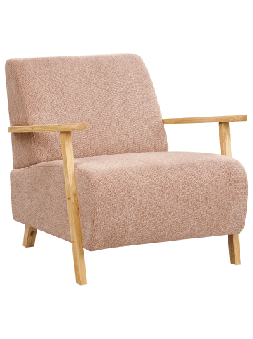 Beliani Sessel LESJA in Rosa/Braun - (W) 77 x (H) 79 x (L) 90 cm