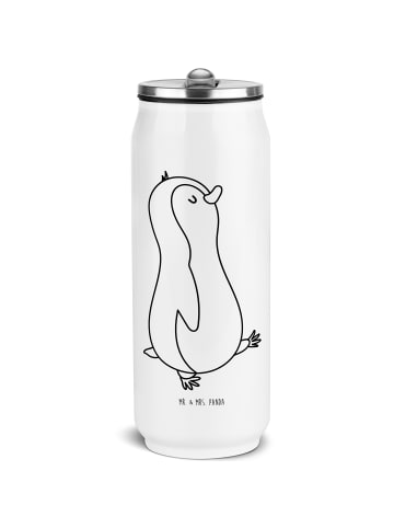 Mr. & Mrs. Panda Getränkedosen Trinkflasche Pinguin mHerzieren ... in Weiß