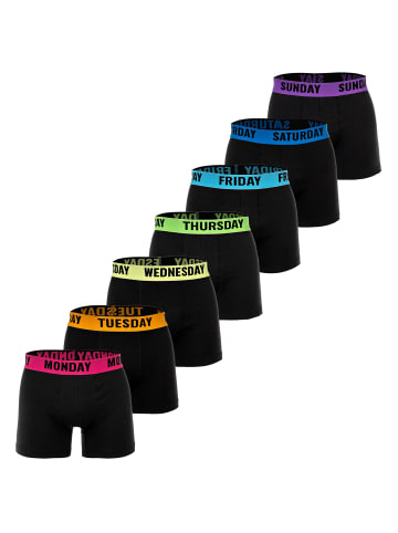 Happy Shorts Boxershort 7er Pack in Schwarz/Blau