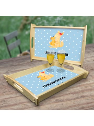 Mr. & Mrs. Panda Dekotablett Fuchs Mama mit Spruch in Blau Pastell