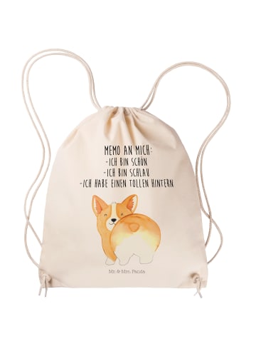 Mr. & Mrs. Panda Tasche Corgi Po mit Spruch in Creme