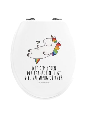 Mr. & Mrs. Panda klo deckel Einhorn Blümchentail mit Spruch in Weiß