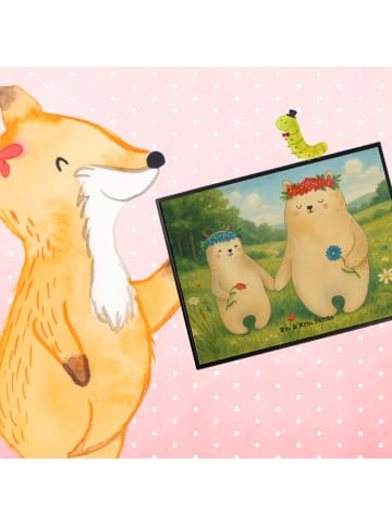 Mr. & Mrs. Panda schreibtischunterlage Bären mit Blumenkranz Des... in Weiß