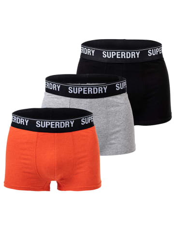 Superdry Boxershort 3er Pack in Schwarz/Grau/Orange