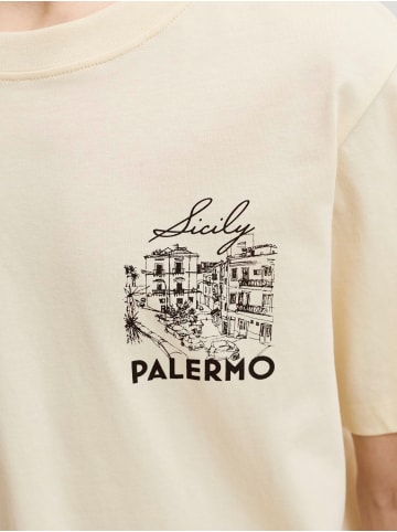 JACK & JONES Junior T-Shirt Kurzarm Jorvacation Bio-Baumwolle in antique white