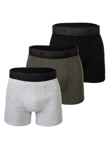 Superdry Boxershort 3er Pack in Schwarz/Grau/Grün