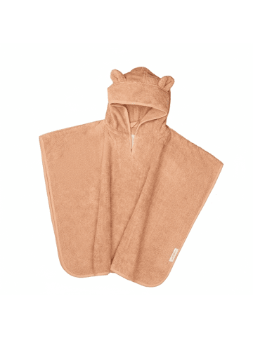Baby Badeponcho mit niedlichen Bärenohren in Puder - 75x75cm