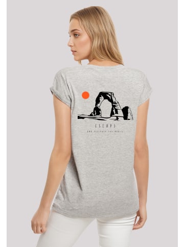 F4NT4STIC Extended Shoulder T-Shirt Escape Discover the World Savannah in grau meliert