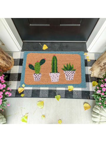 relaxdays Fußmatte "Kaktus" in Bunt - 40 x 60 cm
