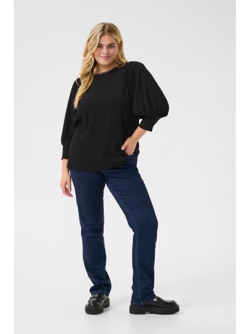 KAFFE curve Langarm-Bluse KCalvina in Black Deep
