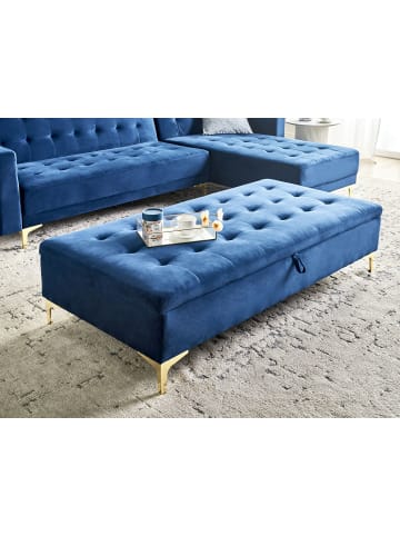 Beliani Ottomane ABERDEEN in Blau/Gold - (W) 158 x (H) 39 x (L) 78 cm