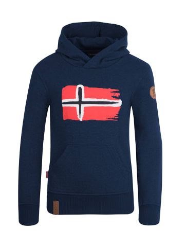 Trollkids Hoodie Pullover mit Kapuze "Trondheim" in Marineblau