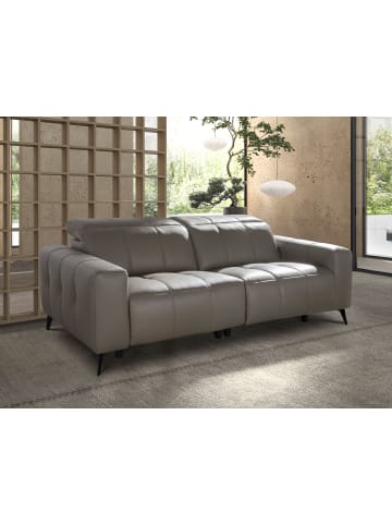 Angel Cerdá Relaxsofa 6210 in Grau/Schwarz – (B)216 x (T)110 x (H)98 cm