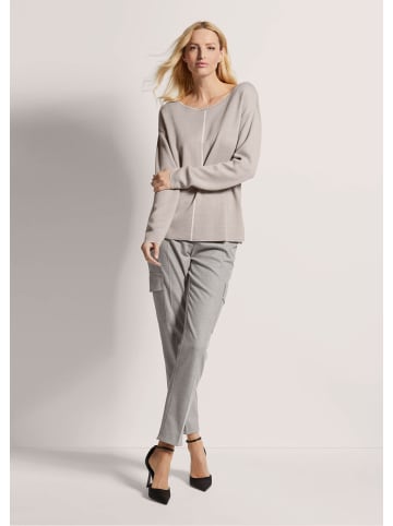 MADELEINE Baumwollpullover mit Rundhals in cappuccino / wollweiß