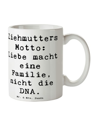 Mr. & Mrs. Panda Tasse Ziehmutter Liebe mit Spruch in Weiß