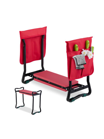 relaxdays Kniebank in Schwarz/ Rot - (B)65 x (H)50 x (T)32 cm