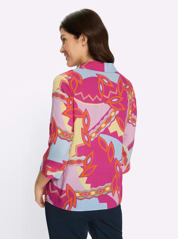 Sieh an! Schlupfbluse in fuchsia-zitrone-bedruckt