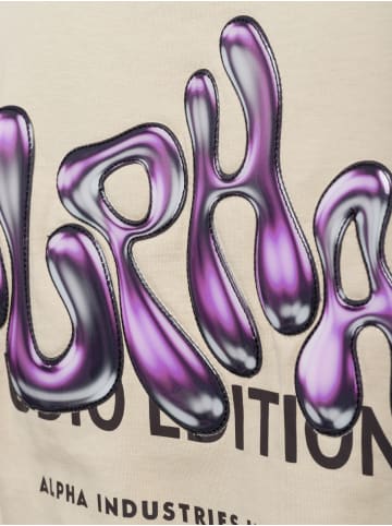 Alpha Industries T-Shirt Studio Edition BP in beige lila - 0001