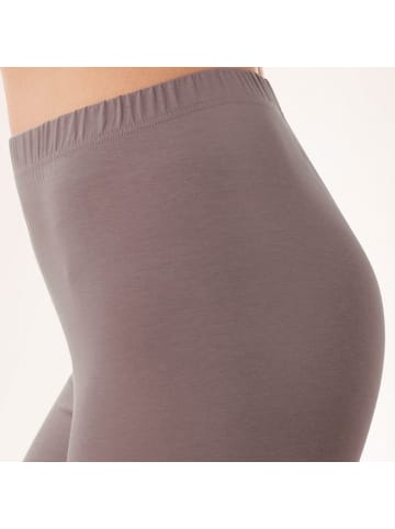 Erwin Müller Single-Jersey Leggings, lang 2er-Pack in taupe/schwarz