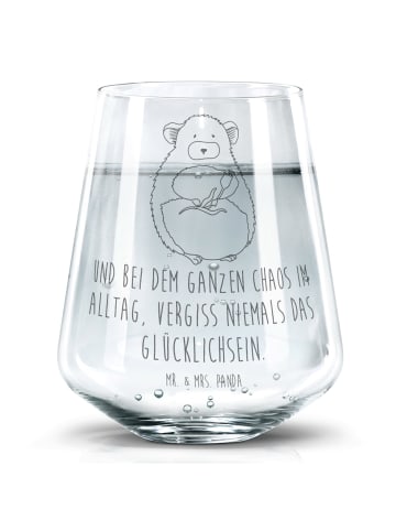 Mr. & Mrs. Panda Trinkglas Chinchilla Blume mit Spruch in Transparent
