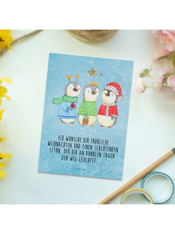 Mr. & Mrs. Panda Postkarte Winterzeit Heilige drei Könige mit Sp... in Eisblau