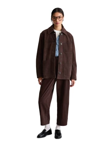 Marc O'Polo DENIM Lederjacke im Barn-Stil regular in Espresso Brown
