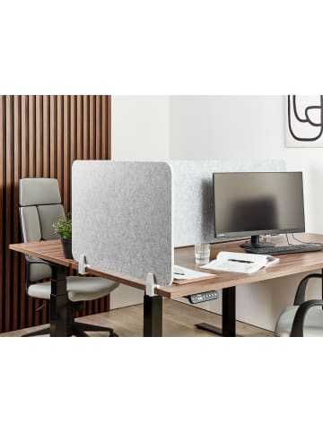 Beliani Schreibtischtrennwand SPLIT in Grau - (W) 80 x (H) 50 x (L) 1 cm