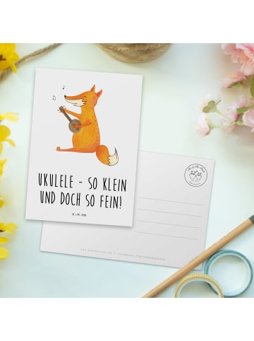 Mr. & Mrs. Panda Grußkarte Zauberhafte Ukulele mit Spruch in Weiß