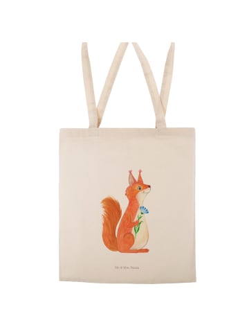 Mr. & Mrs. Panda Strandtasche Eichhörnchen Blume ohne Spruch in Creme