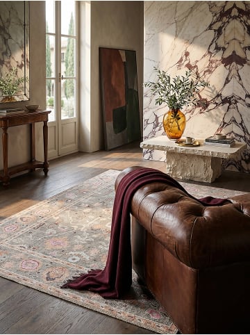 KADIMA DESIGN Teppich Flachgewebe Pflegeleicht HURST Orientalisch Floral in Multicolor-Rosa