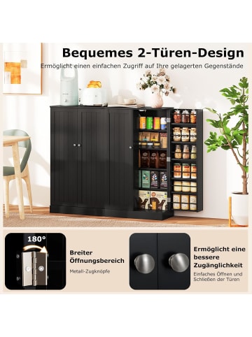 COSTWAY Vorratsschrank 103cm in Schwarz