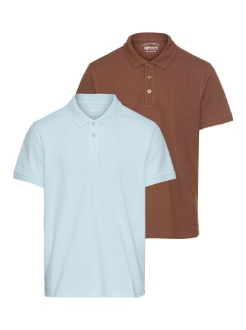 Man's World Poloshirt in hellblau-braun
