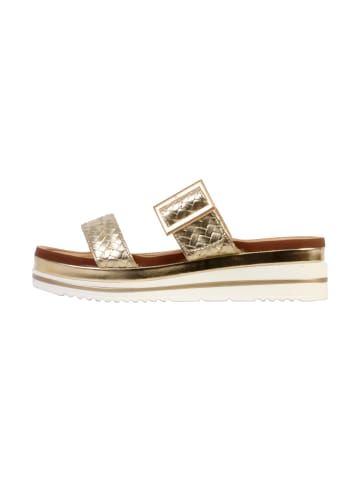 Divine Factory Sandalen mit Keilabsatz Gold