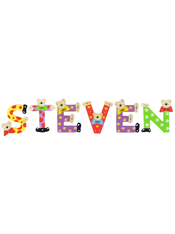 Playshoes Deko-Buchstaben "STEVEN" in bunt