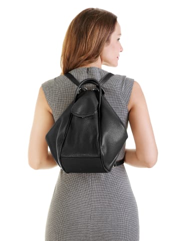 X-ZONE City-Rucksack echt Leder in schwarz
