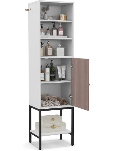COSTWAY 6-stöckig Badezimmerschrank 146cm in Weiß