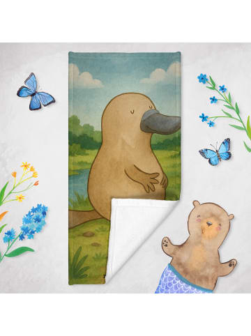 Mr. & Mrs. Panda Badetuch Schnabeltier Mut Design ohne Spruch in OZeichenanblue