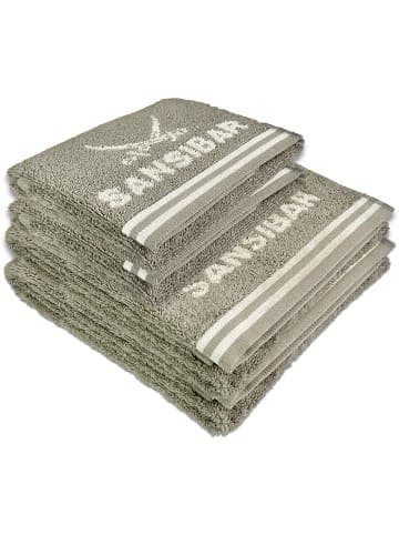Sansibar 4-teiliges Set: Handtuch Frottier-Serie "Doubleface" in Taupe/sand